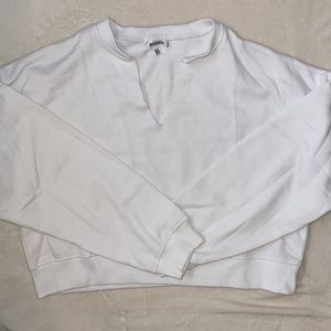White Misguided Cropped Sweatshirt